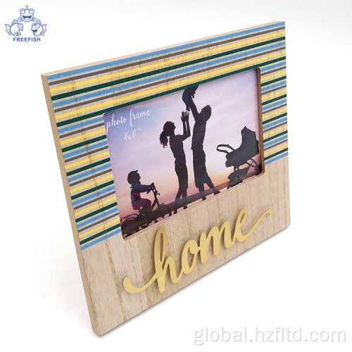 China Wholesale wood photo frame with metal HOME sign Supplier